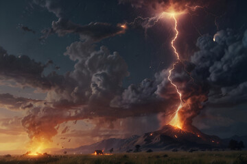 a storm cloud over a mountain with a mountain in the background Crackling Chaos Exploring the Dance