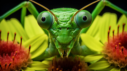 grasshopper on a flower - Powered by Adobe