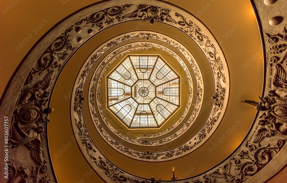 Wall mural beautiful shot of historic stairs of the vatican museum