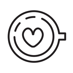Drink Latte Art Line Icon