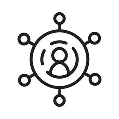 Obraz premium Business Management Network Line Icon