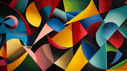chromatic symphony of shapes and colors in a painting