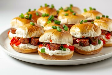 Hearty Andouille Sausage and Cream Cheese Slider with Herbaceous Touch