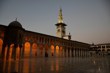Al Umayyad mosque in the evening, Damascus, Syria © Wirestock