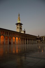 Obraz premium Vertical shot of the Al Umayyad mosque in the evening, Damascus, Syria