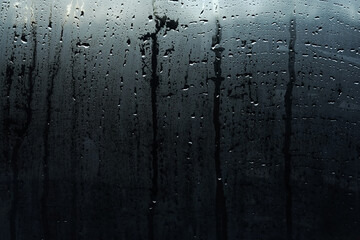 Window Rain, A serene blend of water and glass, Raindrops on Abstract Textured Glass