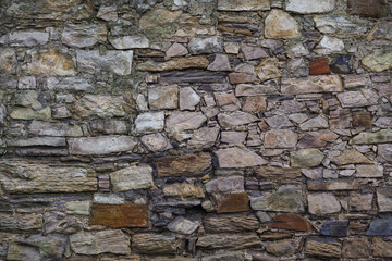 Rustic Stone and Brick Wall Texture Background