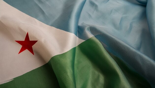 Fabric and Wavy Flag of Djibouti
