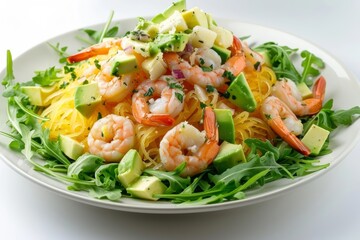 Sumptuous Shrimp Scampi with Arugula and Creamy Asiago Cheese
