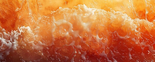 Abstract water on vibrant orange and red colors. Top view