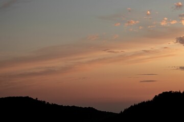 Beautiful view of trees against sunset sky