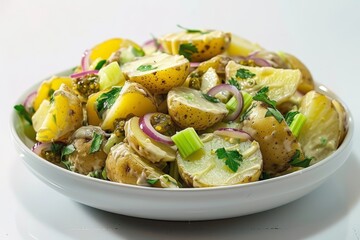 Classic Potato Salad with a Creamy Dressing and Fresh Veggies