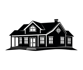 silhouette house icon isolated on white 