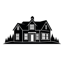 house Cityscape, vector background, black silhouette