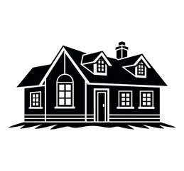 house Cityscape, vector background, black silhouette