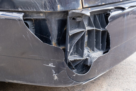 Broken car bumper