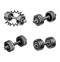 set of dumbbell vector