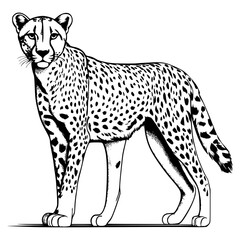 Vector illustration of a cheetah on a white background