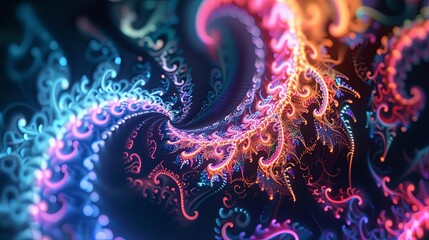hypnotic fractal patterns in the form of octopuses