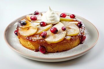 Stunning Visual Tapestry of Apple-Cranberry Upside-Down Cake