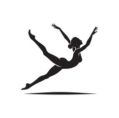Gymnastics female silhouette illustration set