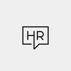 HR monogram logo with square frame - consulting concept