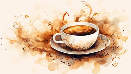  coffee water color image