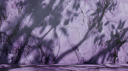 purple marble wall and floor with cracks and shadows. background for product display or luxury branding