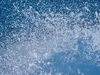 Sea spray generated by an outboard motor in Greenland