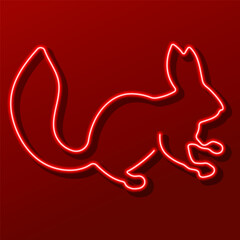 Fototapeta premium squirrel neon sign, modern glowing banner design, colorful modern design trend. Vector illustration.