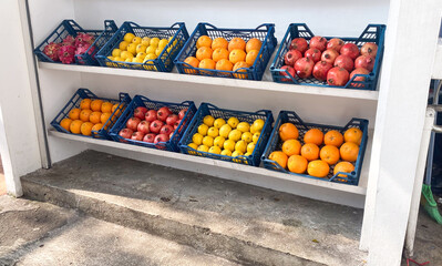 a display of fruits that are for sale in a store