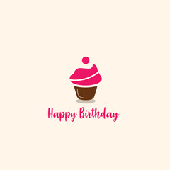 minimal happy birthday template design  