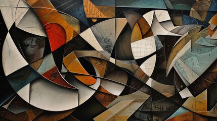 twisted cubist exploration of the shapes and colors of art