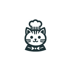 cat bakery pastry snack logo vector illustration template design