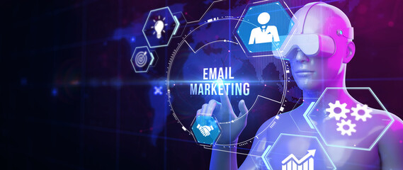 Email and sms marketing concept. Scheme of direct sales in business. List of clients for mailing.  3d illustration