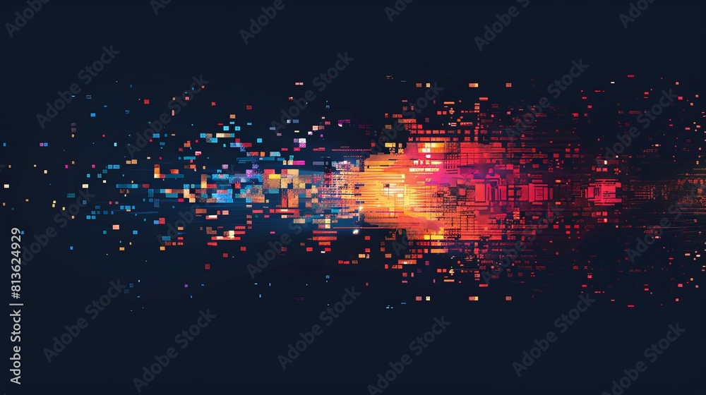 Wall mural create a business logo with a pixelated design, adding a touch of digital and technological flair