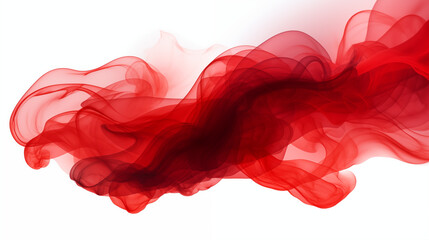 red smoke isolated on white background 