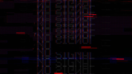 Glitch noise static television or VHS VFX. Tv screen interference distortion effect. Vintage background or glitch transition effect for video editing. Old damaged noisy stripes effect