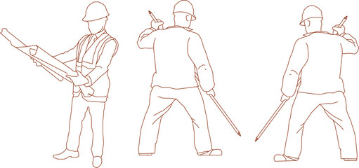 vector illustration sketch design of construction industry workers