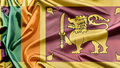Fabric and Wavy Flag of Sri Lanka