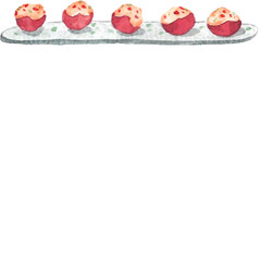 Watercolor Takoyaki transparent background.