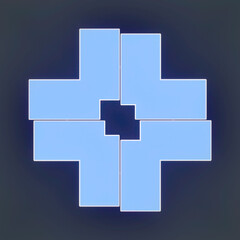 Charming 3d rendering illustration with geometric shapes and patterns