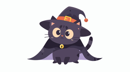 Cute Halloween cat disguised in holiday robe cape.