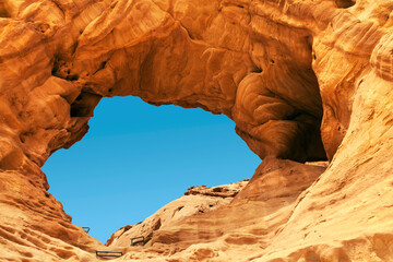 Arch in the rock. Timna park, Israel