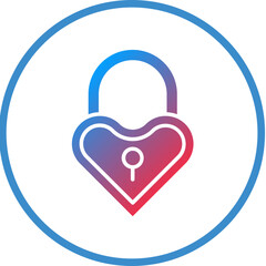 Vector Design Wedding Padlock Icon Style