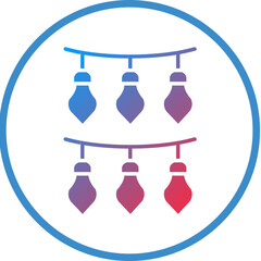 Vector Design New Year Lights Icon Style