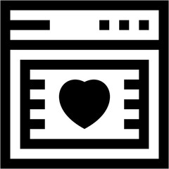 Vector Icon love, web, browser, heart, dating site