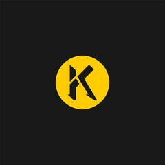 K initial logo with drop shadow accent.