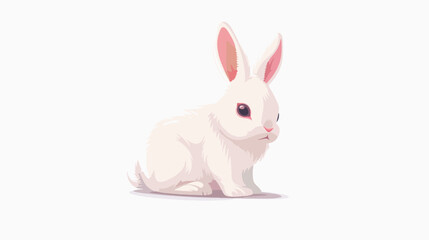 Cute lovely pretty white bunny rabbit or hare 