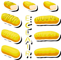 Illustration on theme fresh sweet tasty eclair of consisting various ingredients
